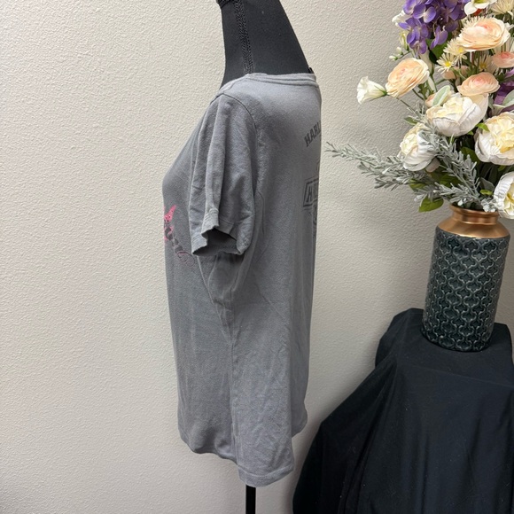 Harley Davidson Gray Pink Graphic Tee XL Women’s Biker Motorcycle T-Shirt - Picture 2 of 8